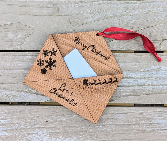 Christmas list envelope tree decoration