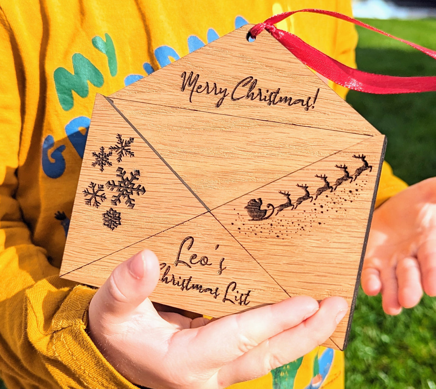 Christmas list envelope tree decoration