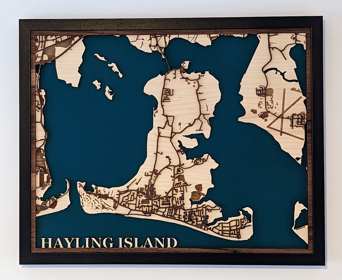 Layered wooden map