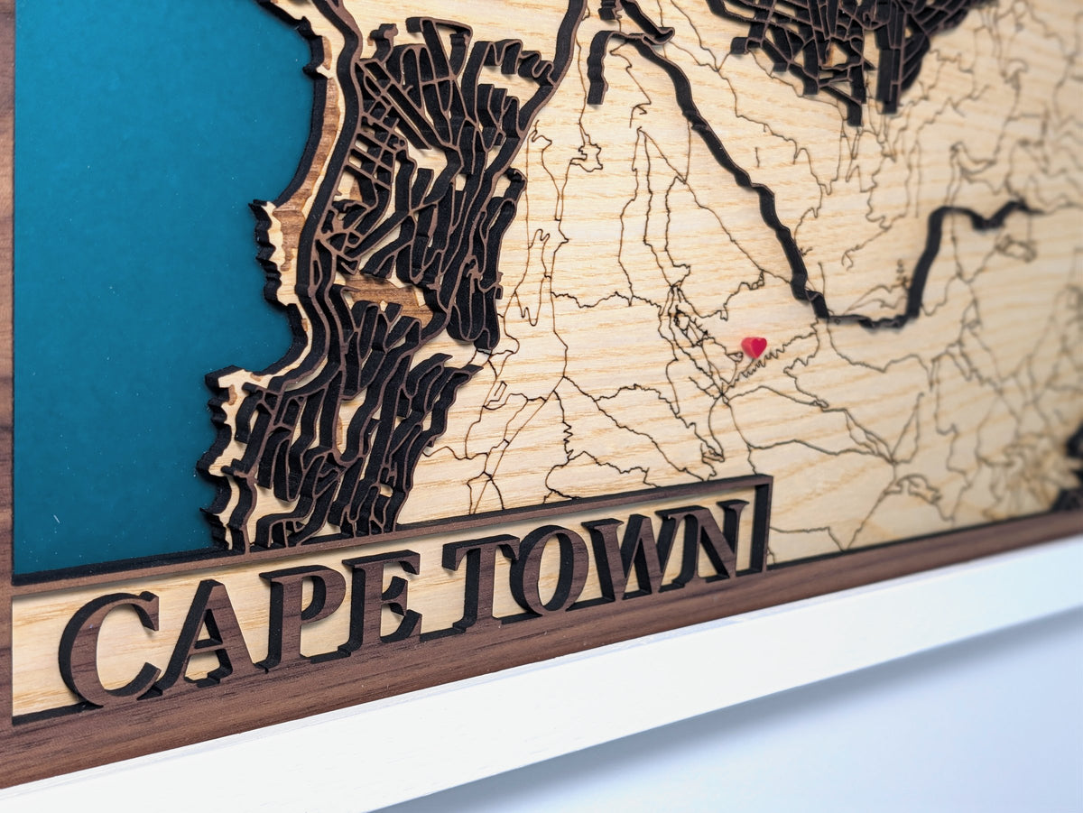Layered wooden map