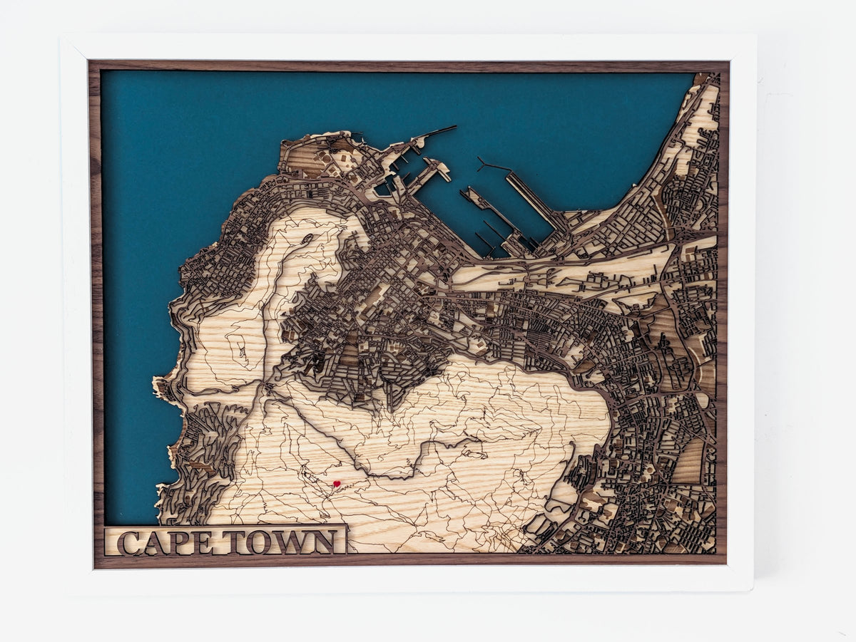 Layered wooden map