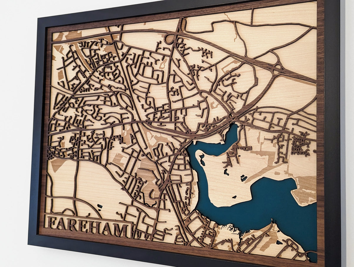 Layered wooden map