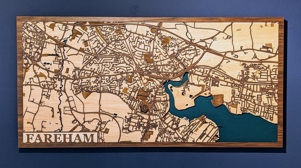 Layered wooden map