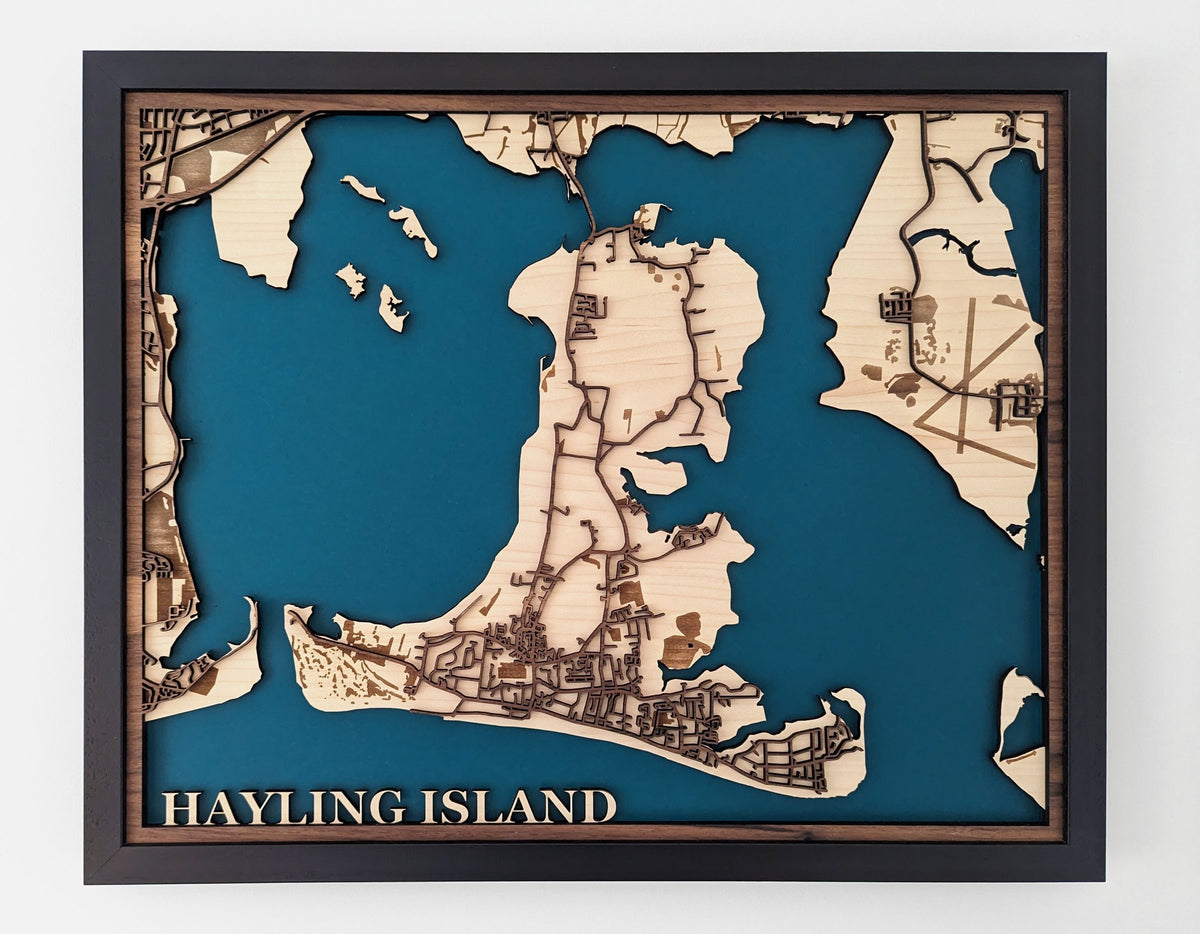 Layered wooden map