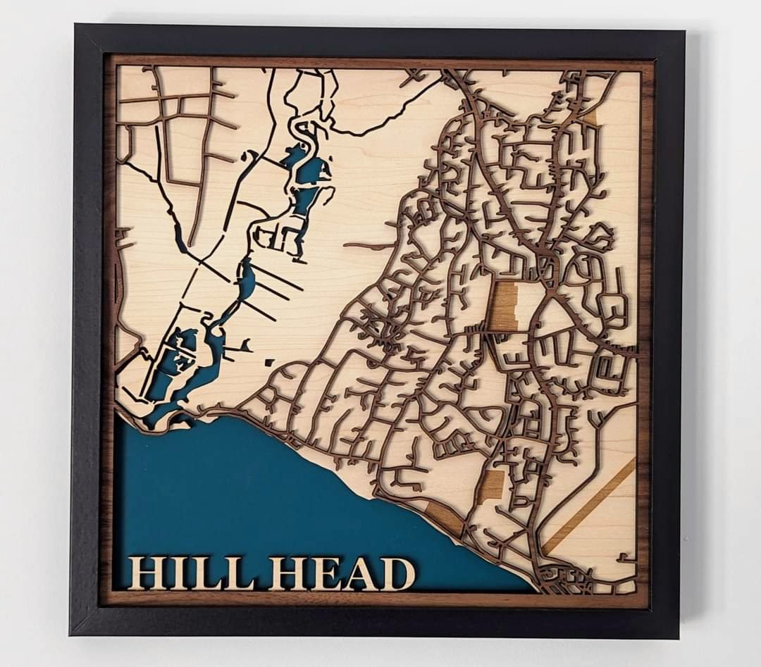 Layered wooden map