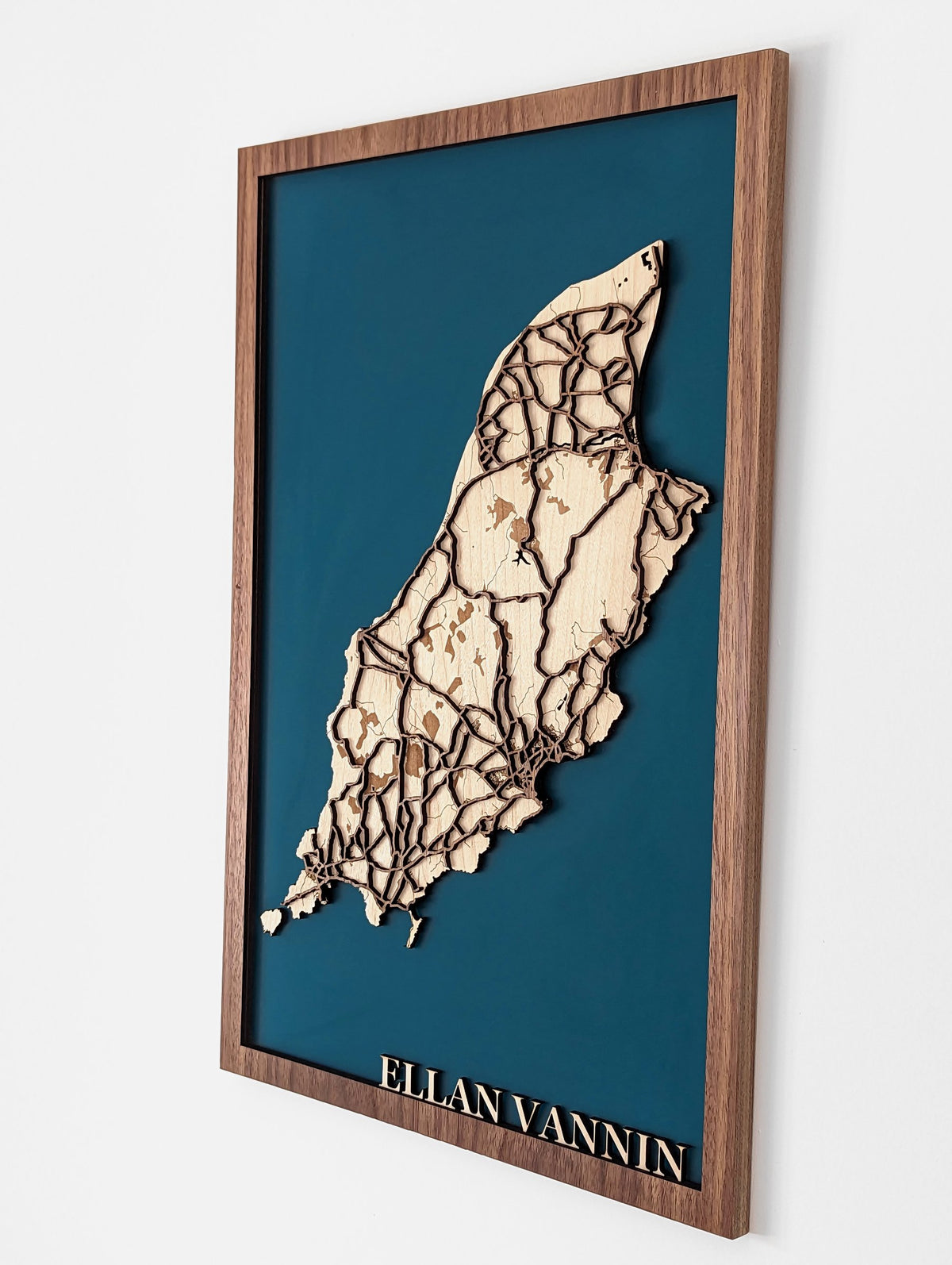 Layered wooden map