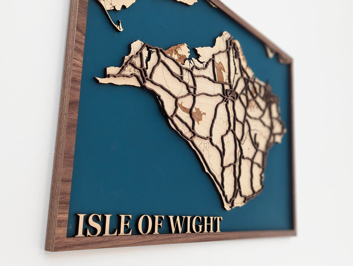 Layered wooden map