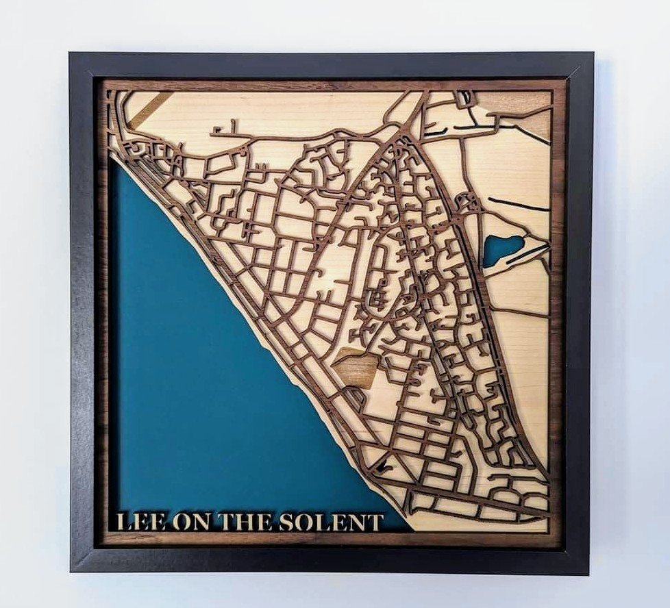 Layered wooden map