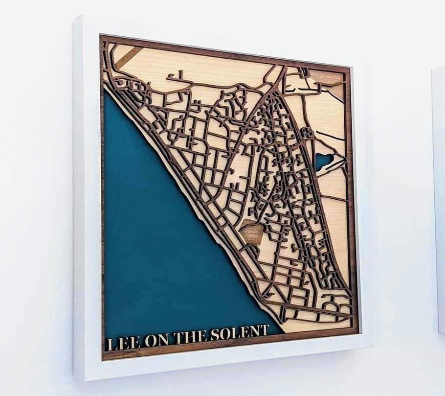 Layered wooden map