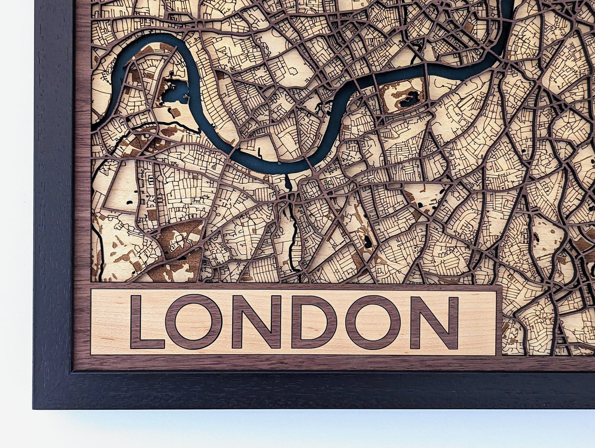 Layered wooden map