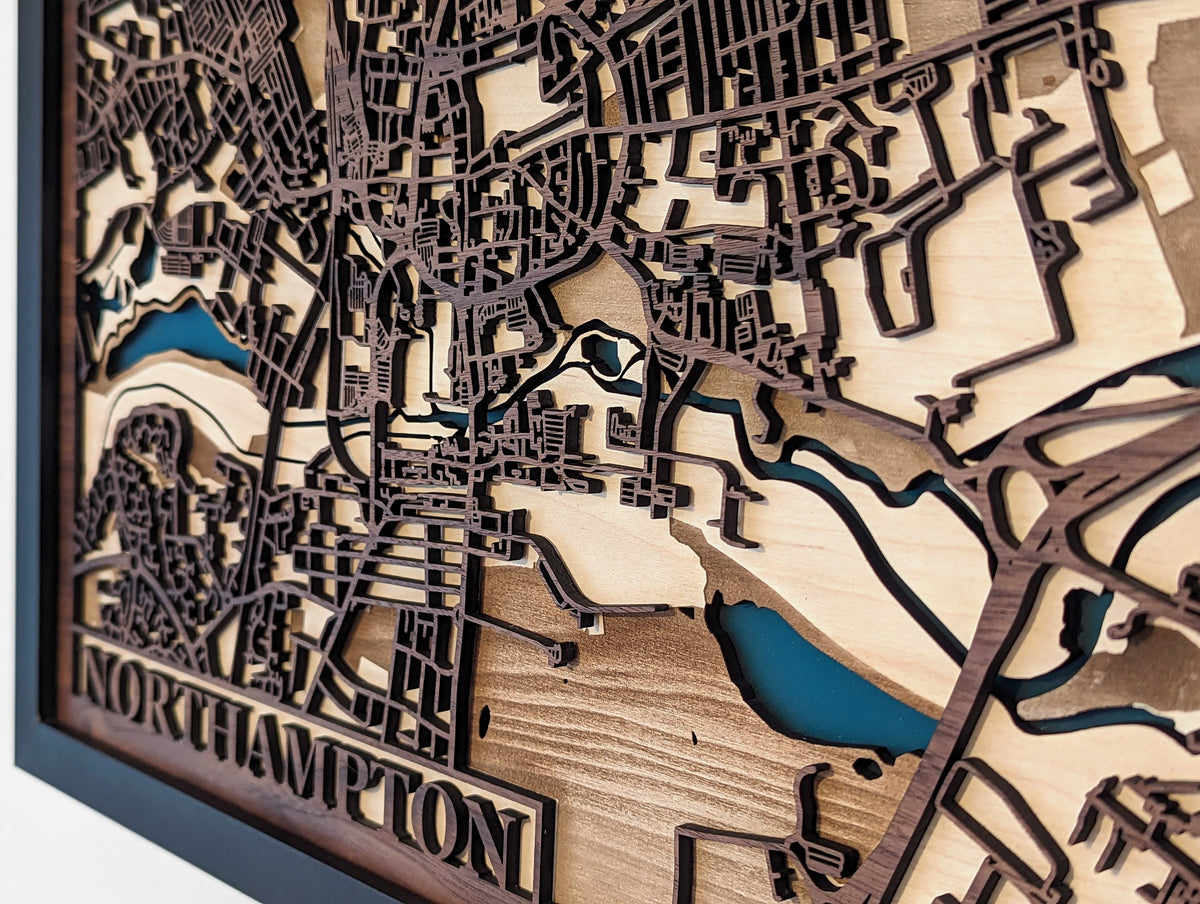 Layered wooden map