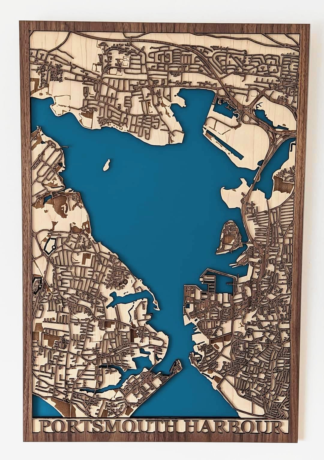Layered wooden map