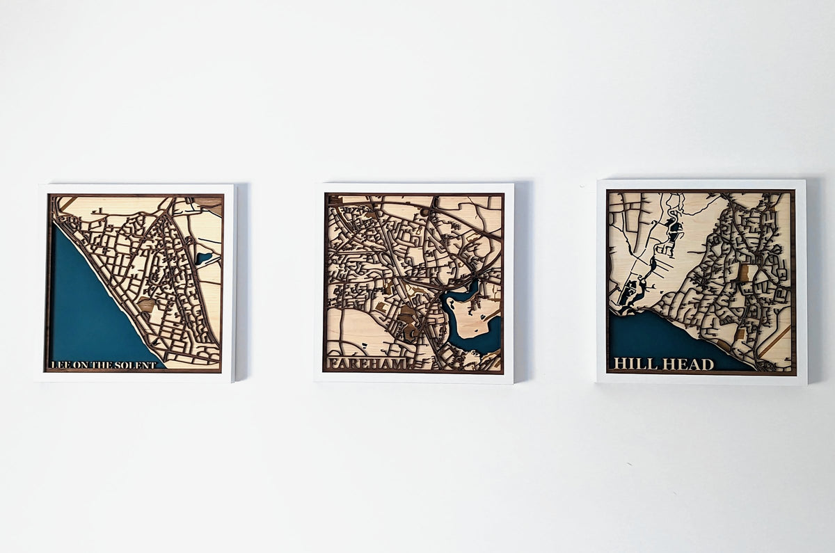 Layered wooden map