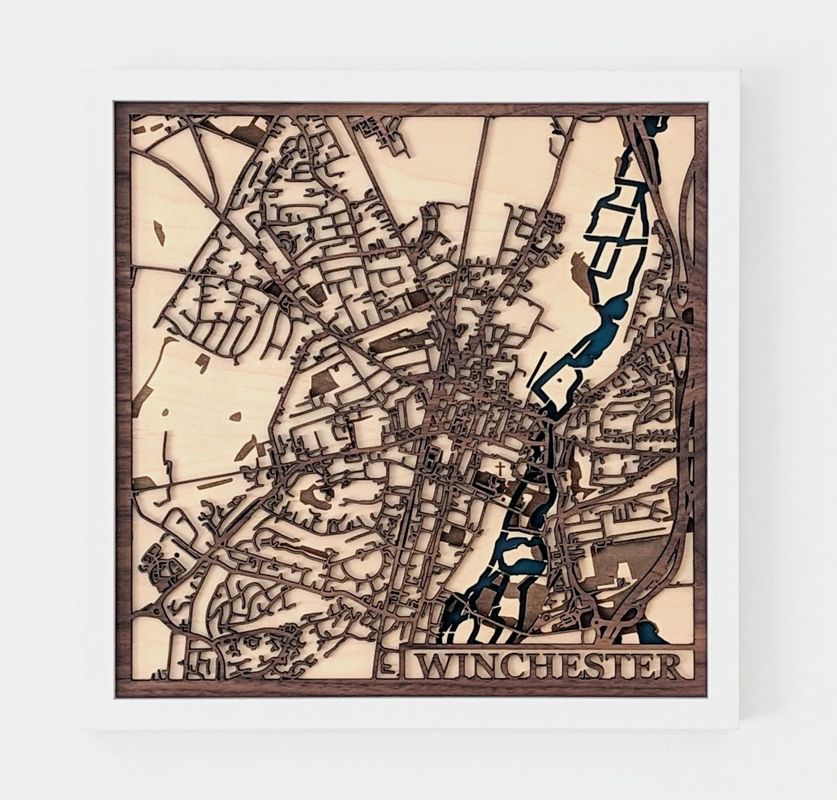 Layered wooden map